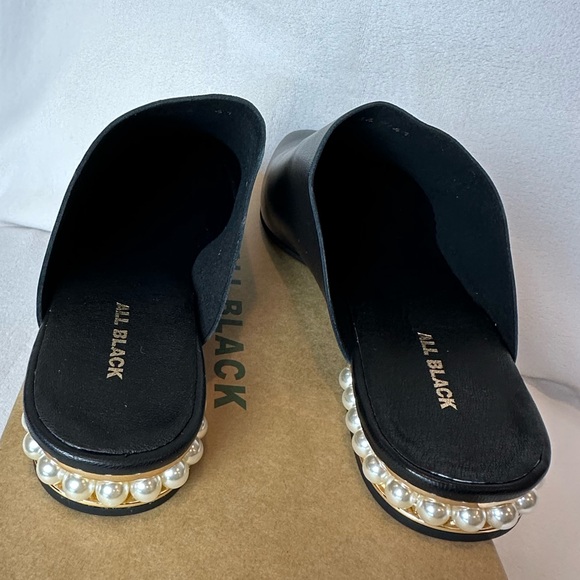 ALL BLACK Footwear Royal Urban Black Leather Slide Sz 41 - Picture 5 of 8